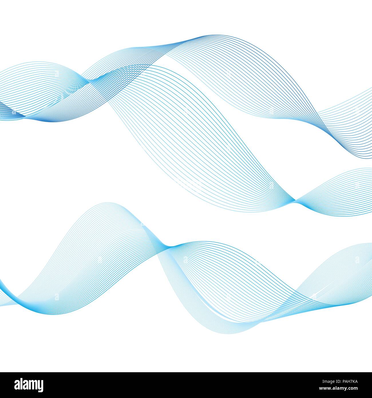 Blue vector wave on a white background. An example for the design of ...