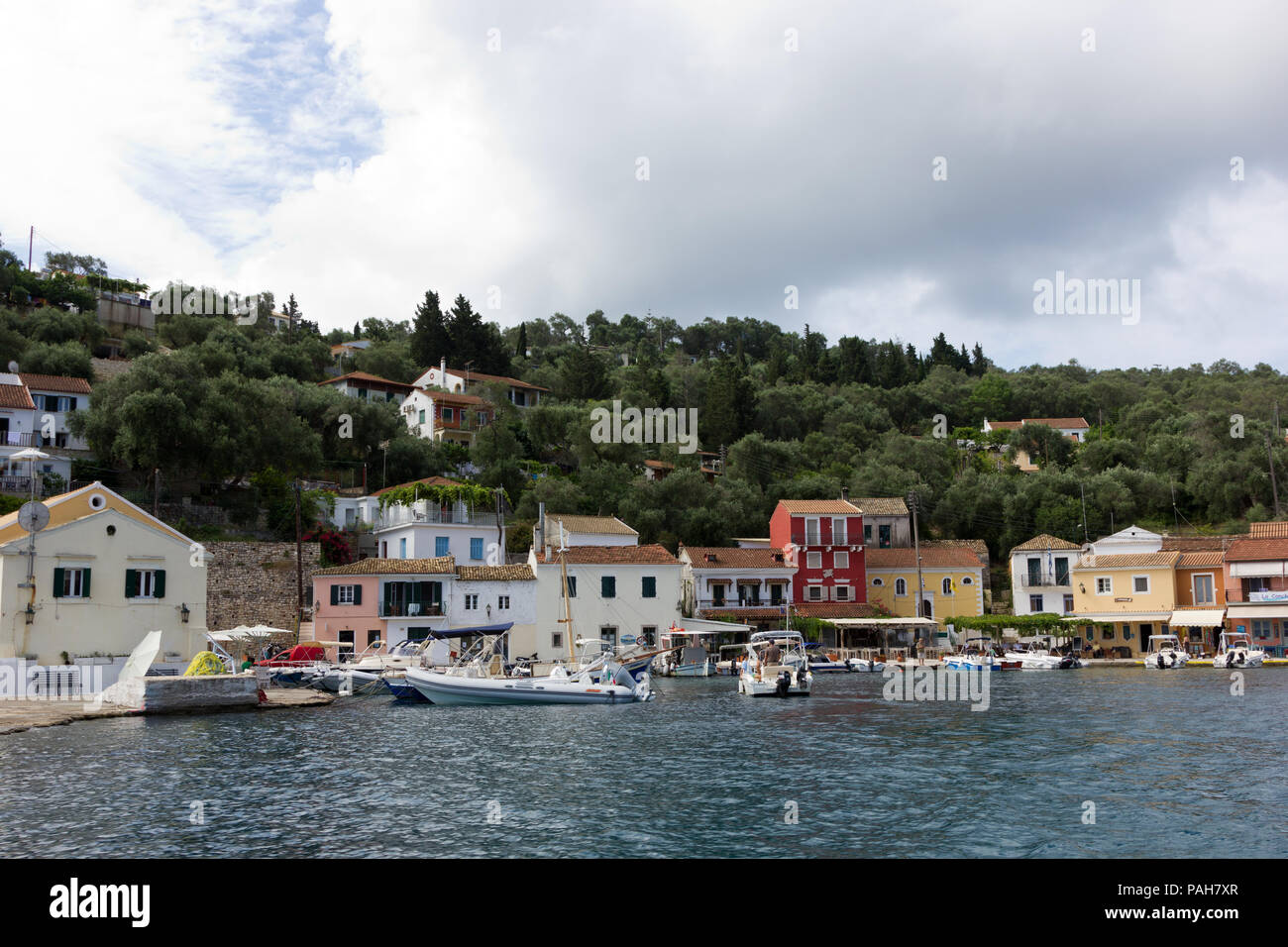 The seaside town of Lakka on the Island of Paxos, Greece Stock Photo