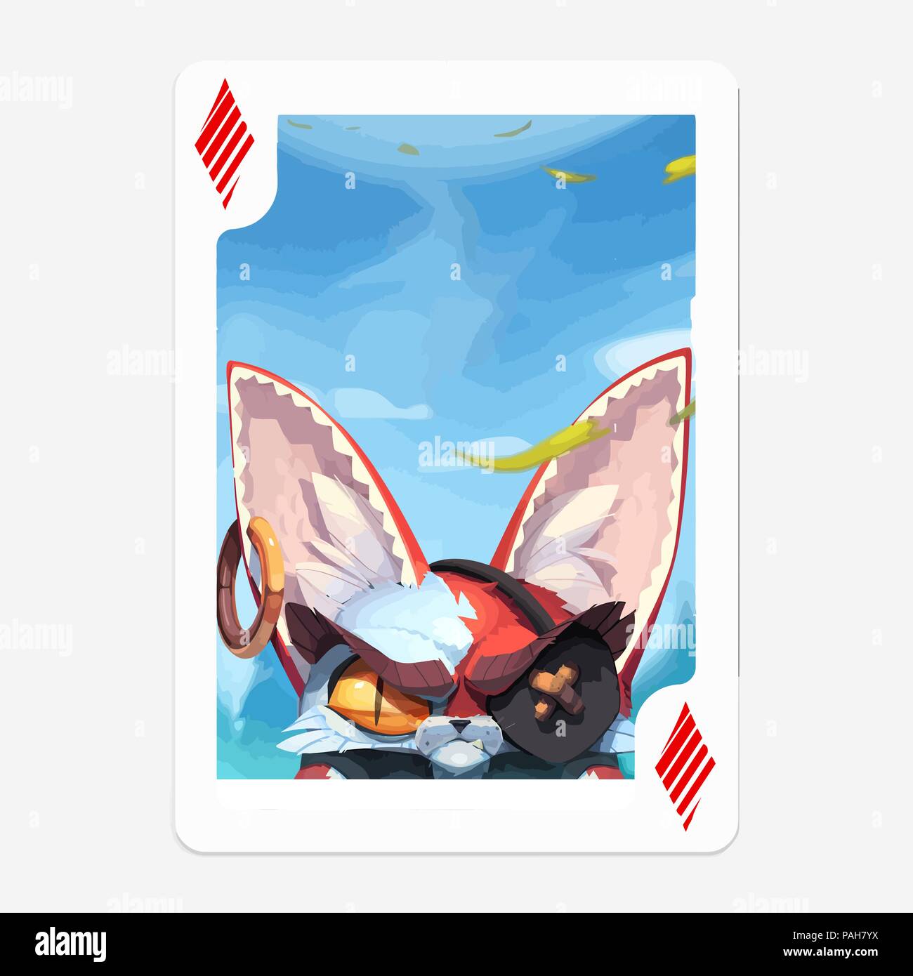'Wildcat Card' Digital art Illustration (Vector Based) Stock Vector