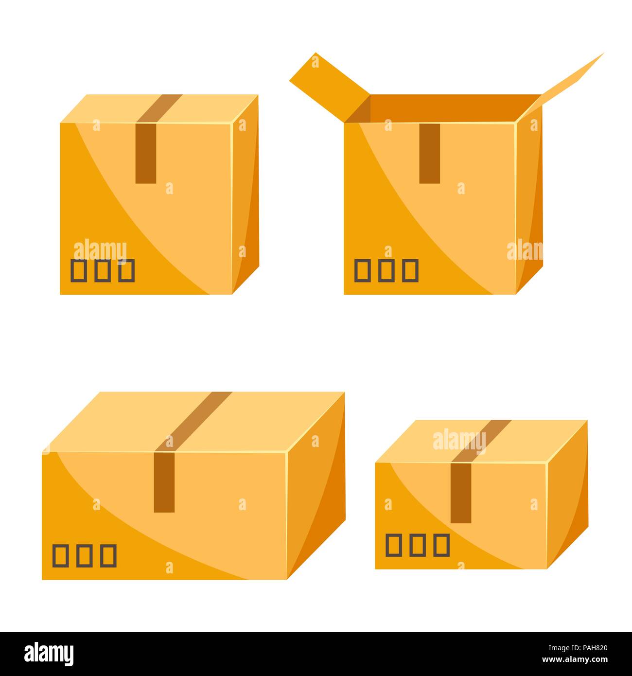 Set of packing boxes. Stock Vector