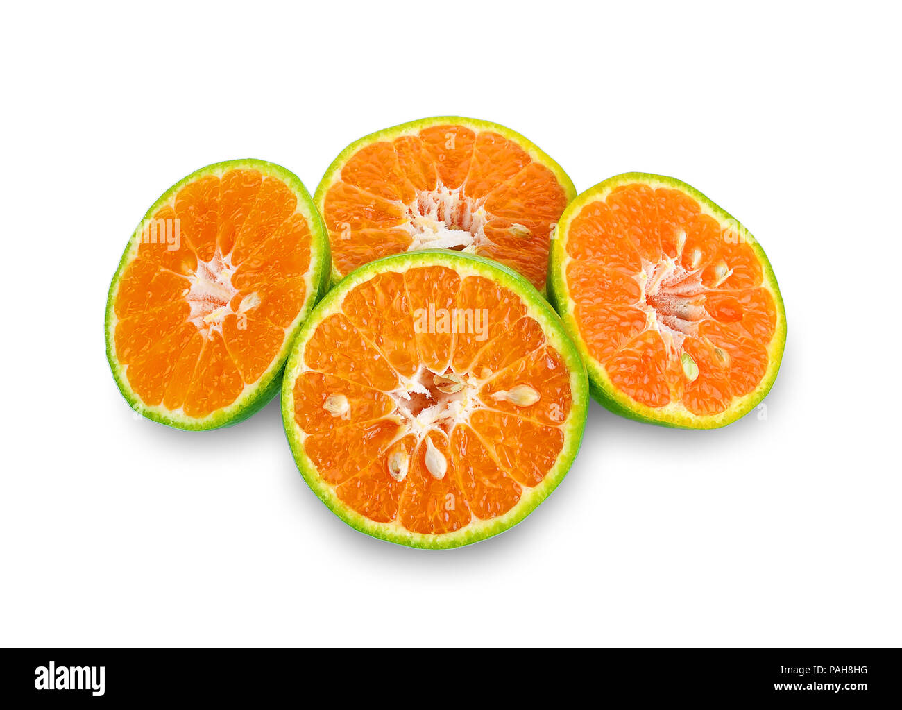 green tangerine on white background Stock Photo Alamy