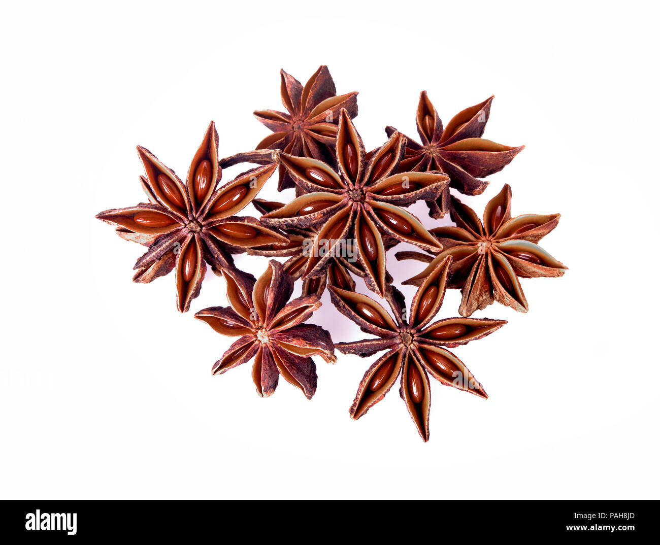 Chinese star anise seed isolated over the white background Stock Photo