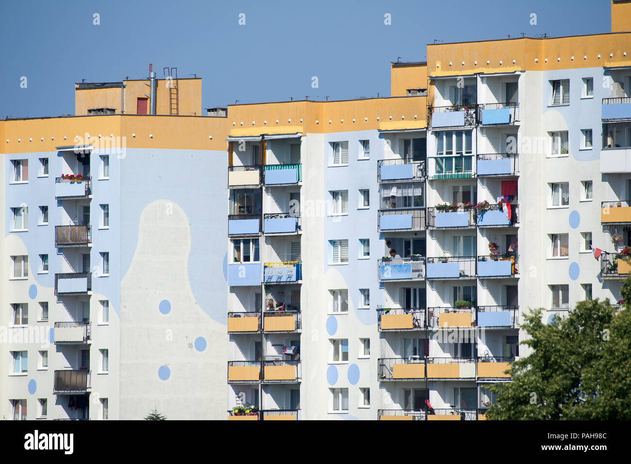 Communist era apartment buildings in Gdansk Zaspa, Poland. July 20th
