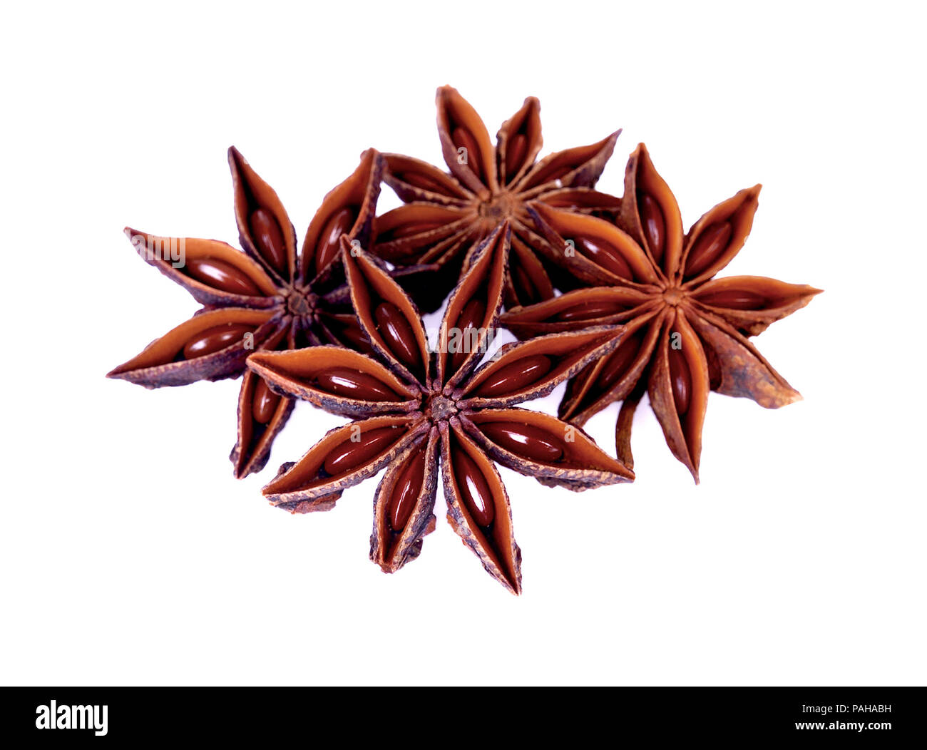 Chinese star anise seed isolated over the white background Stock Photo
