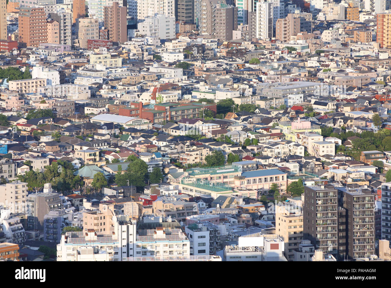 Tokyo, Japan - aerial view of Toshima district. Modern city. Stock Photo