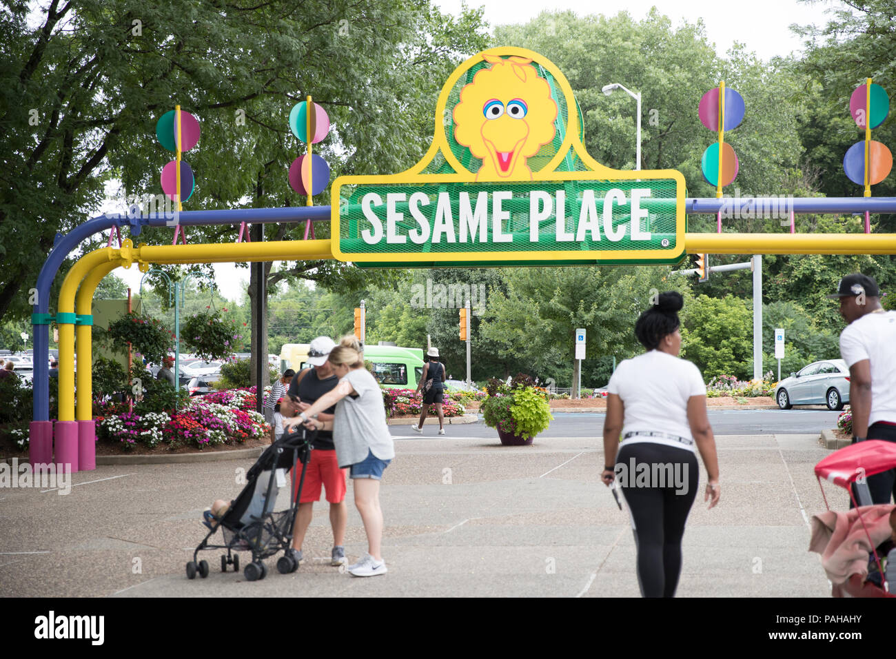 Langhorne, PA July 21, 2018: Sesame Place is a children's theme park, located on the outskirts of Philadelphia, Stock Photo