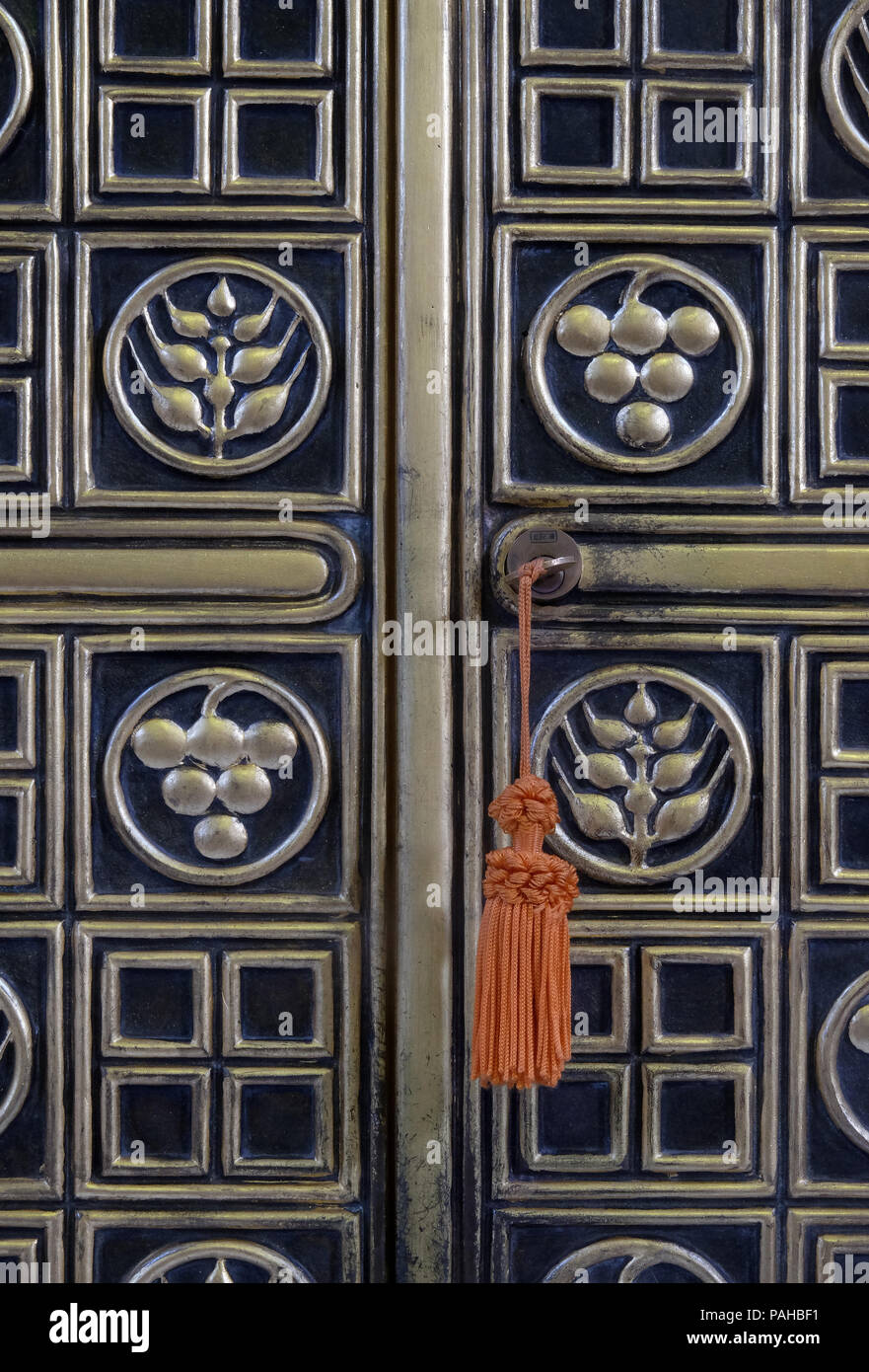 Door of tabernacle on the main altar in Saint Blaise church in Zagreb, Croatia Stock Photo