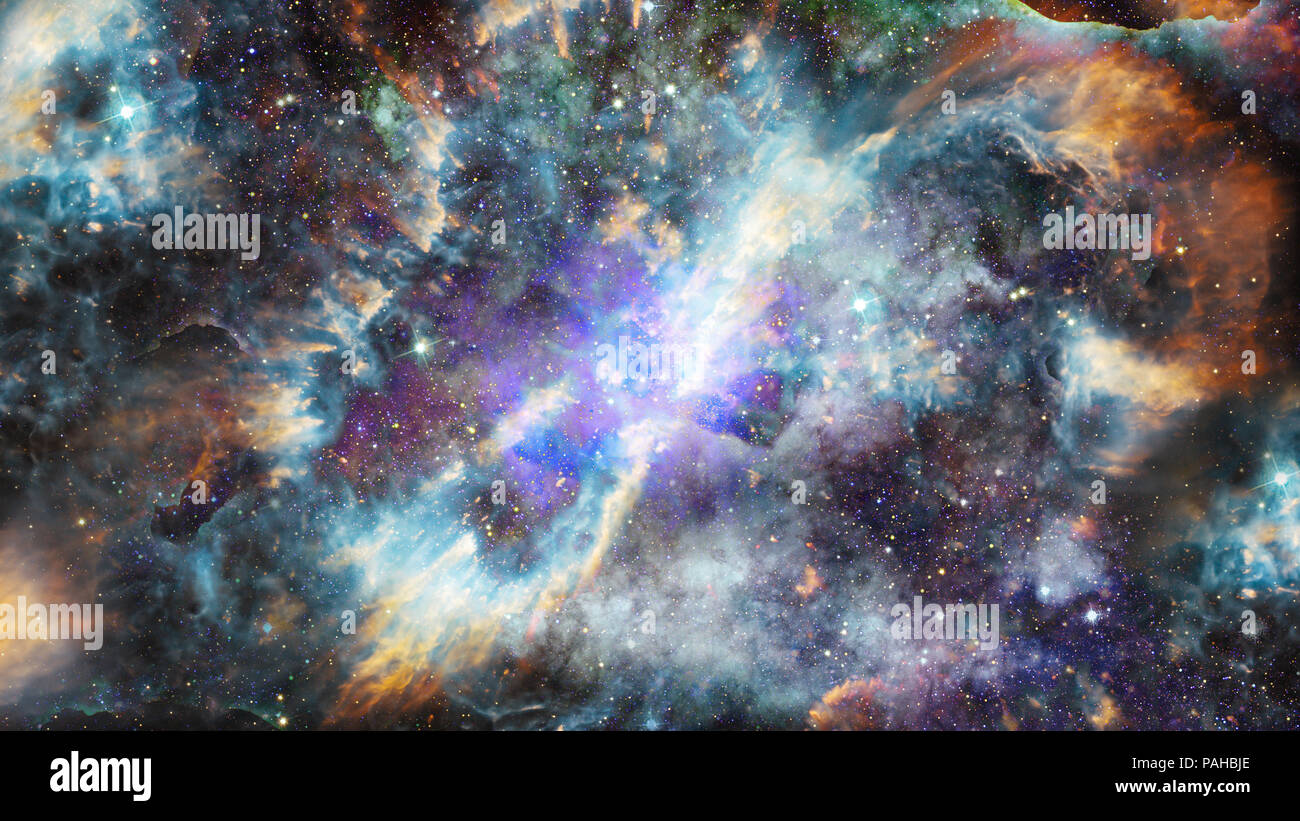 Starry deep outer space - nebula and galaxy Stock Photo - Alamy