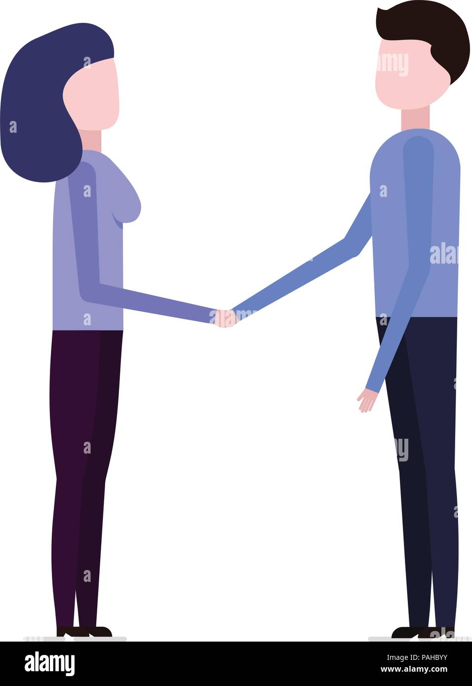 Man and girl shake hands on a white background Stock Vector Image & Art ...