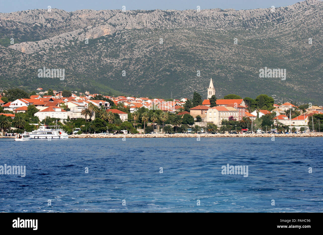 Small Seaside Town Of Orebic On The Peljesac Peninsula Croatia Stock small-seaside-town-of-orebic-on-the-peljesac-peninsula-croatia-stock