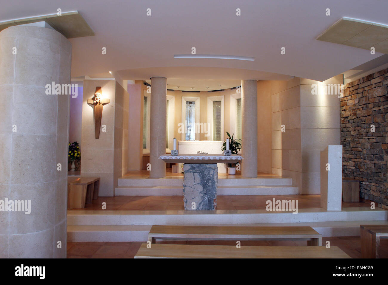 Sanctuary of The Blessed Mary of Jesus Crucified Petkovic in Blato, Korcula island, Croatia Stock Photo