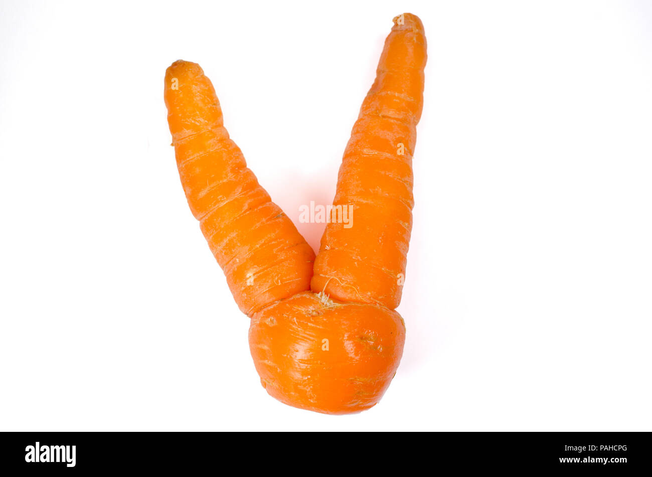 Wobbly vegetable with double carrot Stock Photo