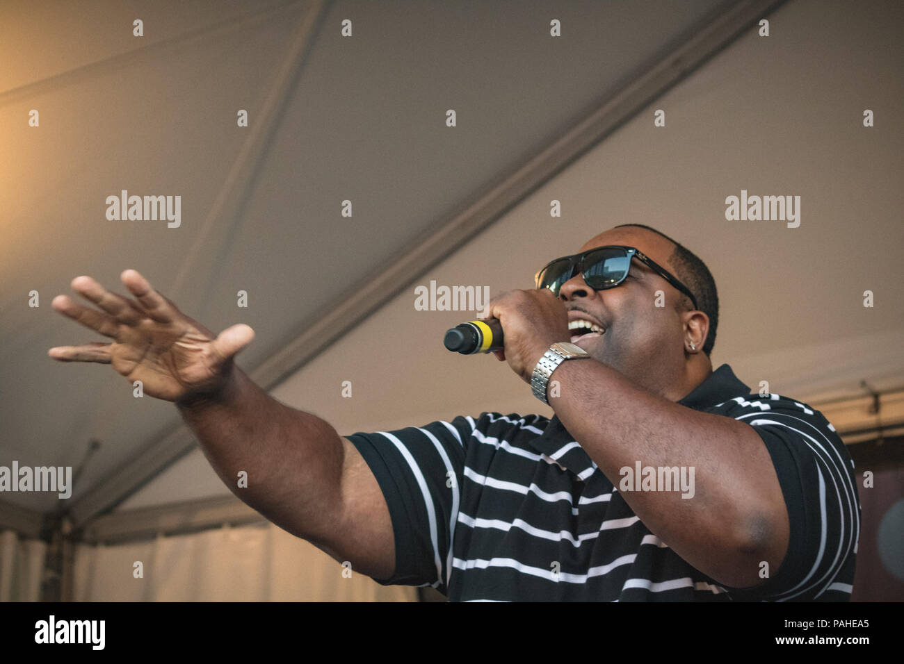 Bruse Wane along with DJ Ether opened up for EPMD on July 19,2018 at the NJ PAC Stock Photo
