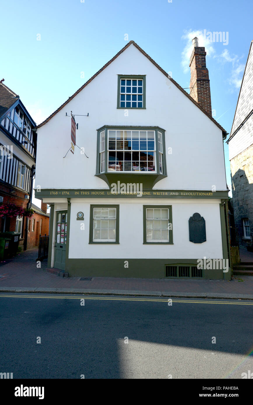 Bull house, Lewes, one time home of political activist and philosopher Thomas Paine and now home to Sussex Archaeological Society. Stock Photo