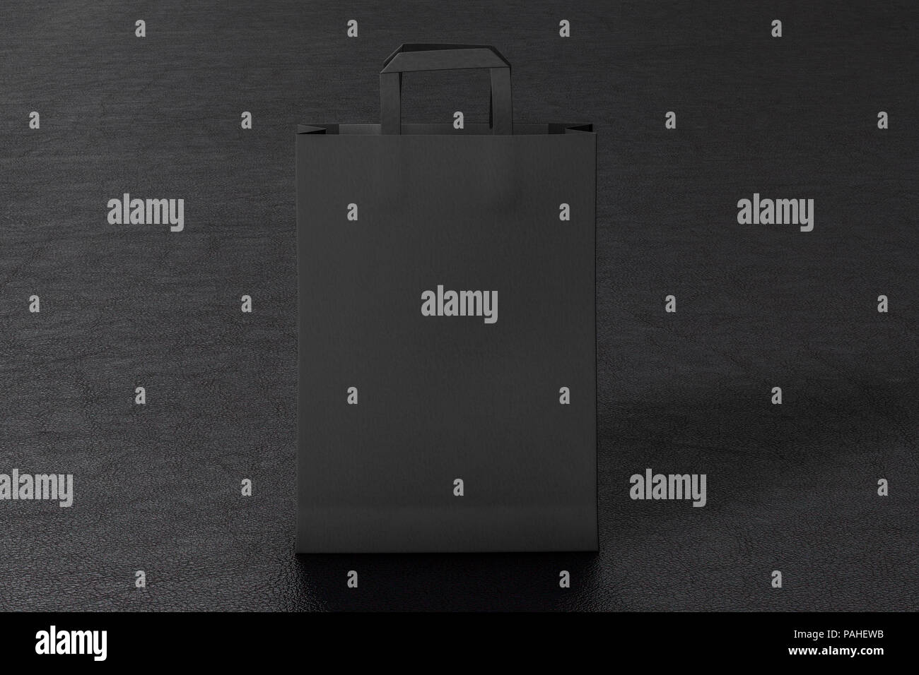 Black shopping bag on dark background. 3d illustration Stock Photo - Alamy