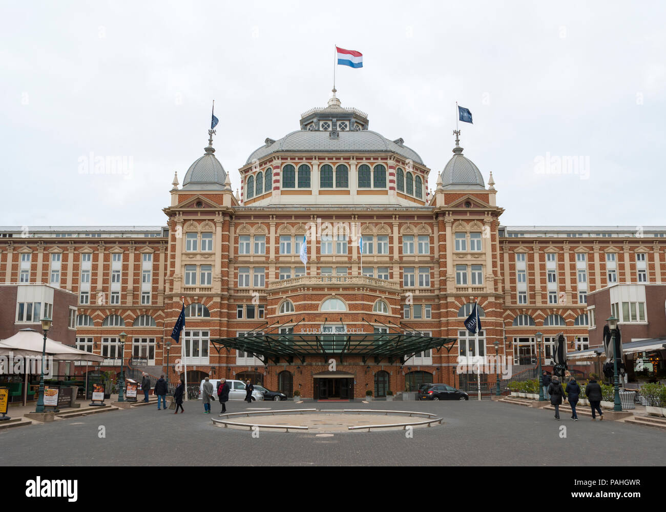 Main entrance to the Grand Hotel Amrâth Kurhaus, Scheveningen, The Hague, Netherlands Stock Photo