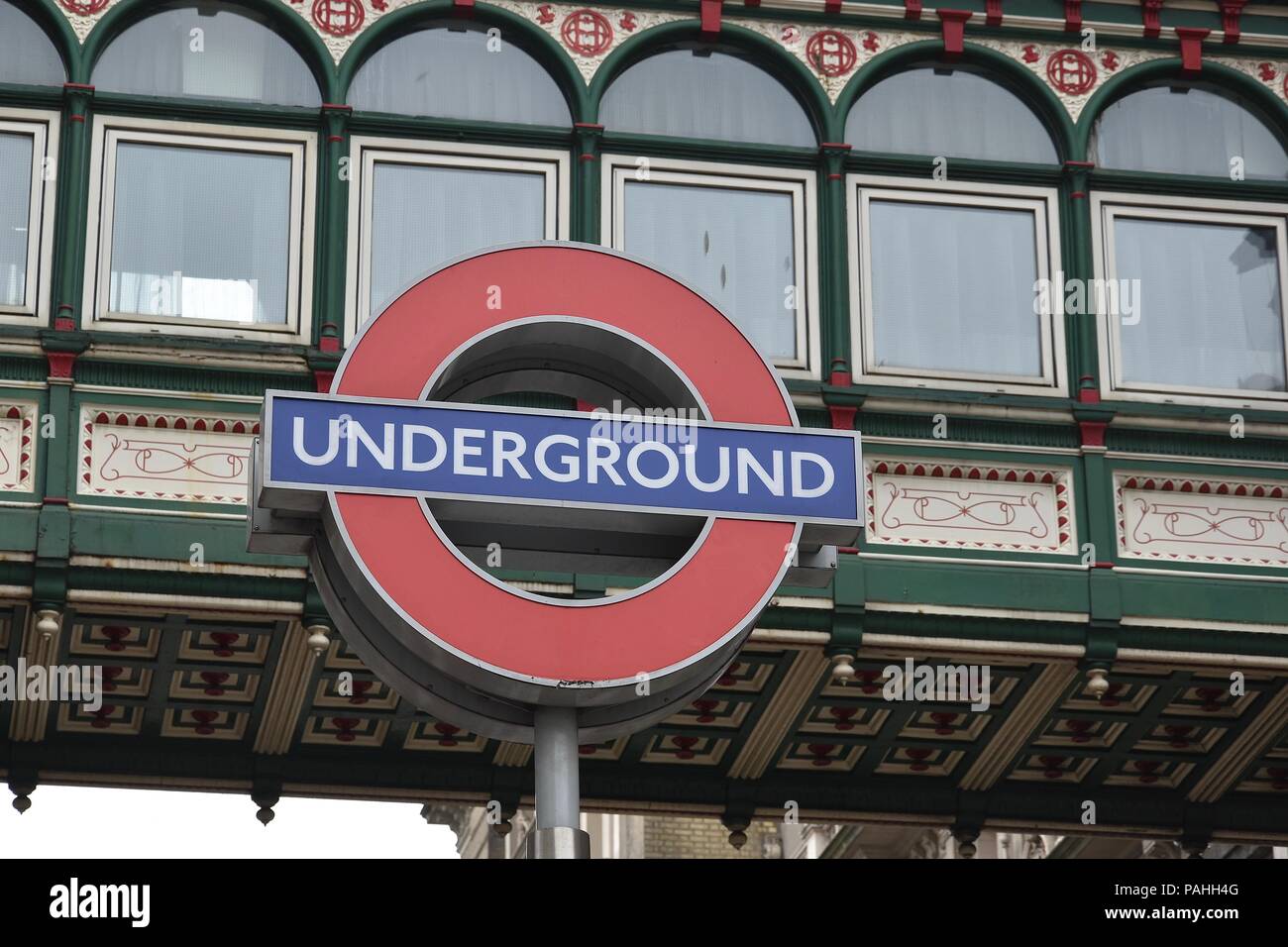 An iconic London Underground roundel station sign, London, United Kingdom Stock Photo Alamy