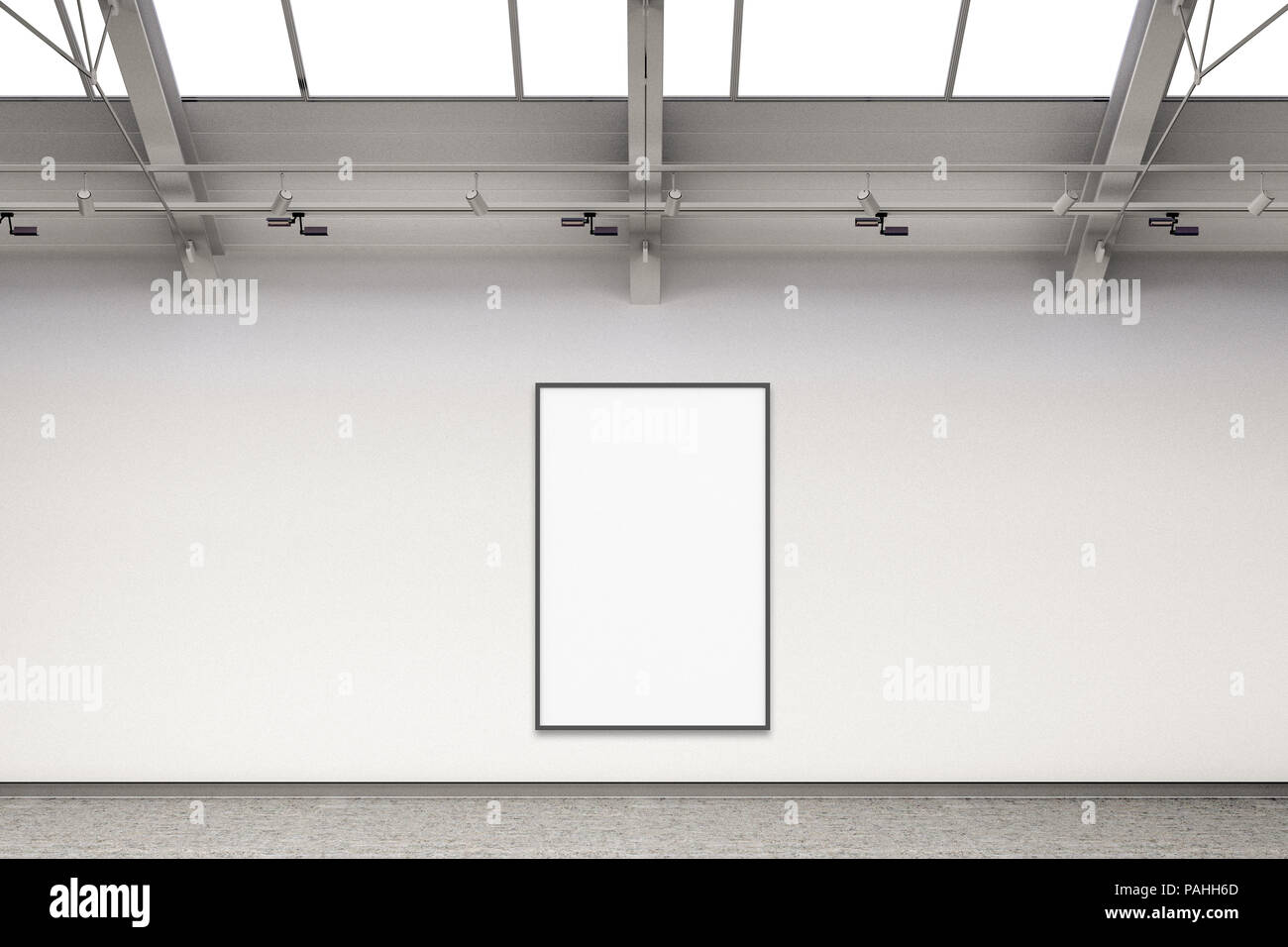 Download Empty Gallery Interior With Blank Vertical Exhibition Banner Mockup With Clipping Path Around Blank Poster 3d Illustration Stock Photo Alamy PSD Mockup Templates
