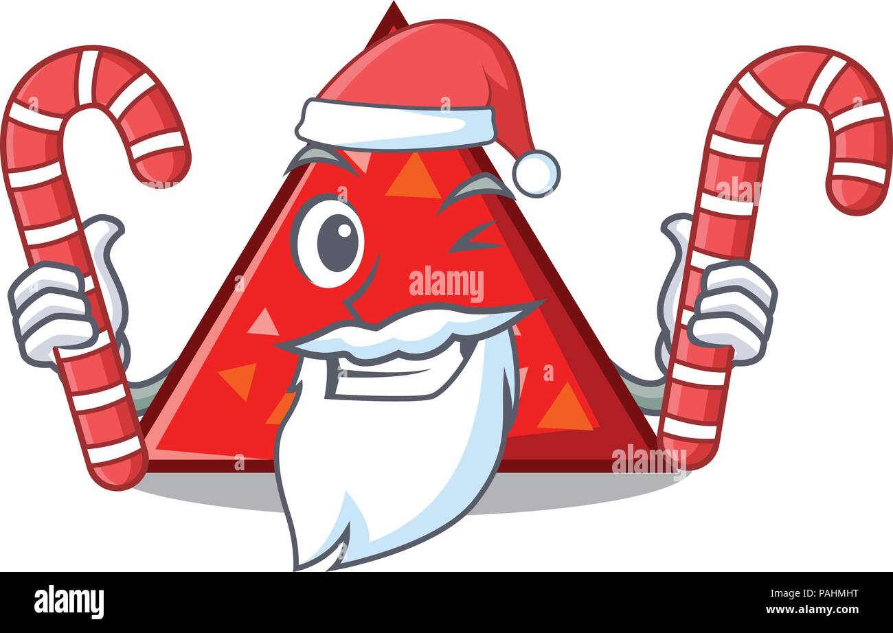 Triangular Santa Santa with candy triangel mascot cartoon style Stock Vector Image & Art ...