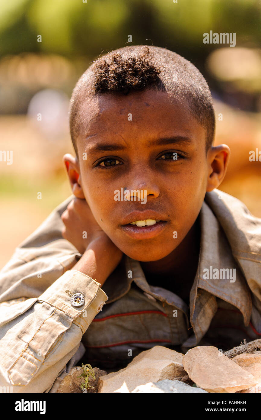 Aksum Ethiopia Sep 24 2011 Unidentified Ethiopian Cute Little