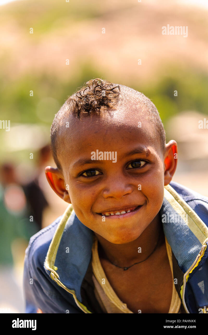 AKSUM, ETHIOPIA - SEP 24, 2011: Unidentified Ethiopian cute little boy ...