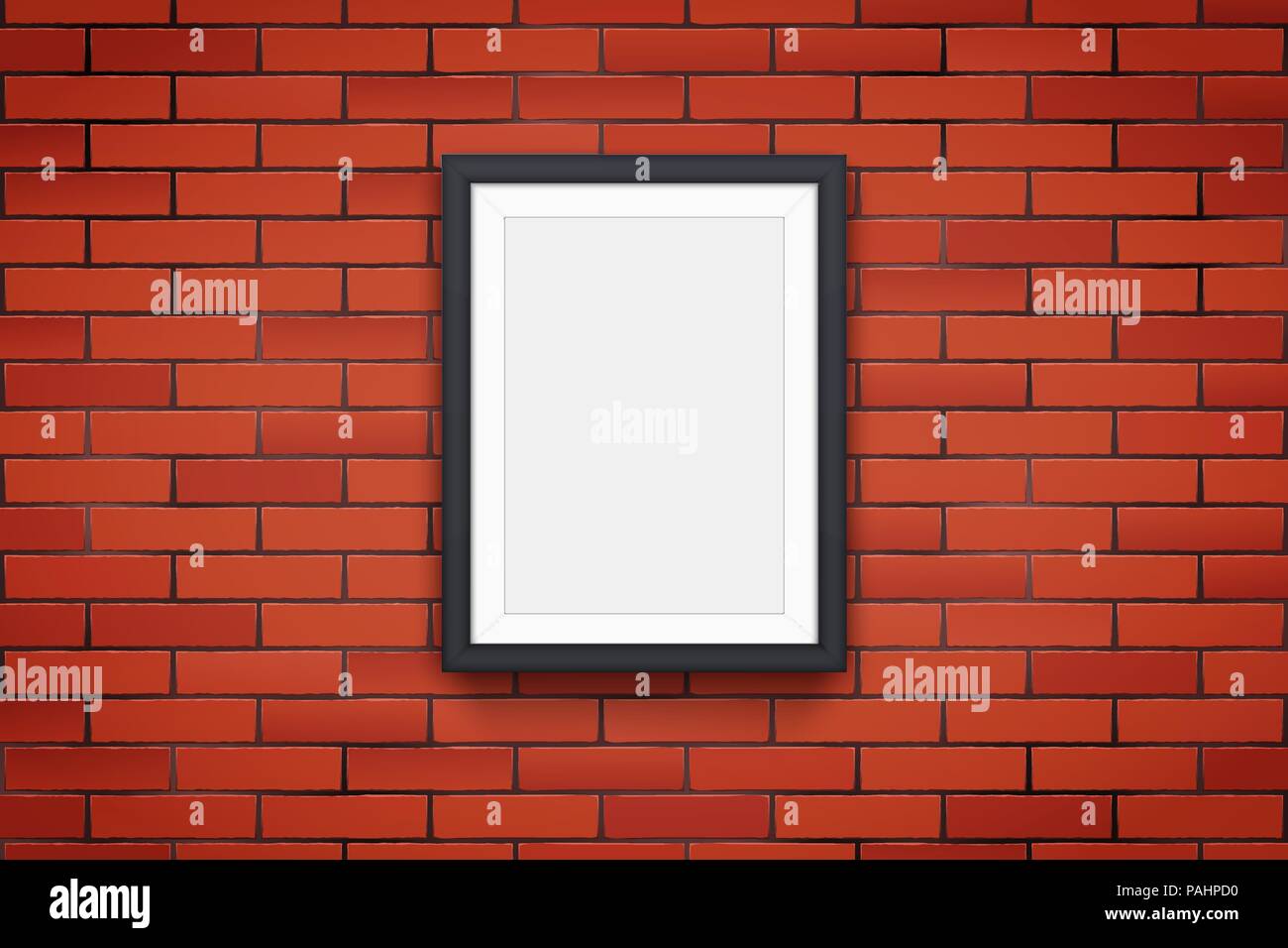 Red brick wall with picture frame Stock Vector Image & Art Alamy