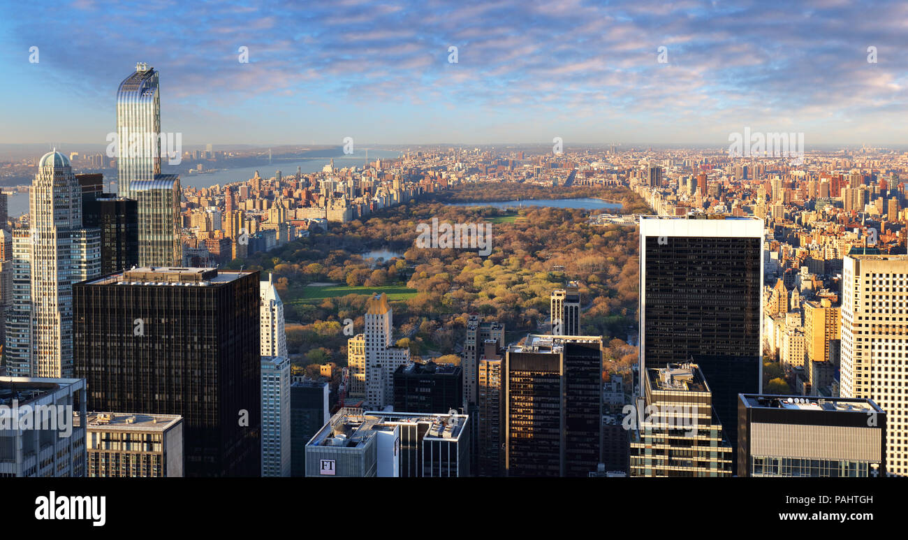 Central Park aerial view, Manhattan, New York Stock Photo