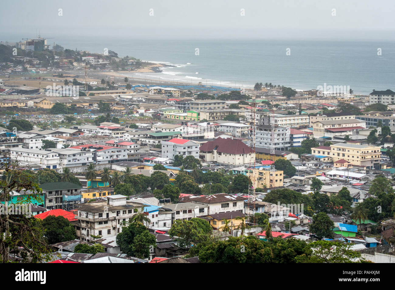An elevated view of the city of Monrovia, Liberia Stock Photo Alamy