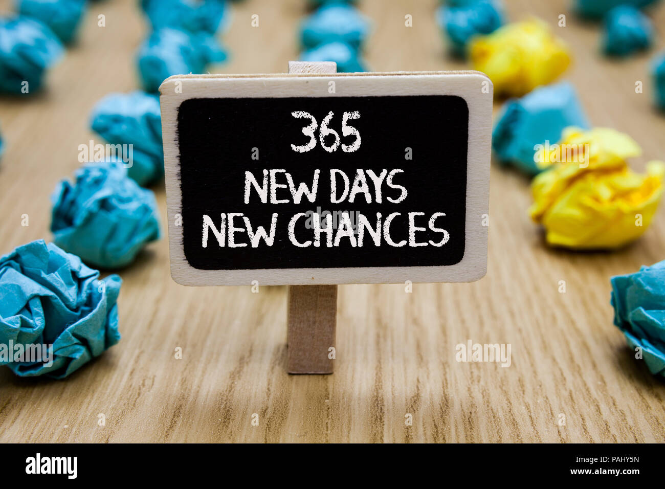 Text sign showing 365 New Days New Chances. Conceptual photo Starting ...