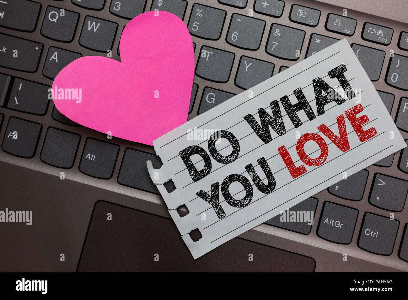Word Writing Text Do What You Love Business Concept For Make Enjoyable Things Do Activities With Motivation Ashy Computer Keyboard With Yellow Button Stock Photo Alamy
