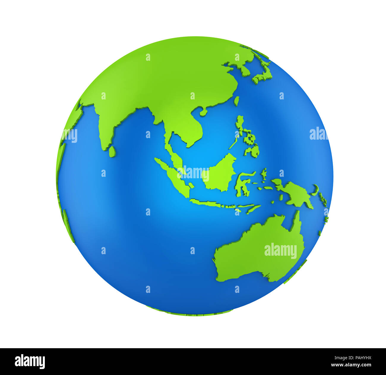 Planet Earth Asia View Isolated Stock Photo