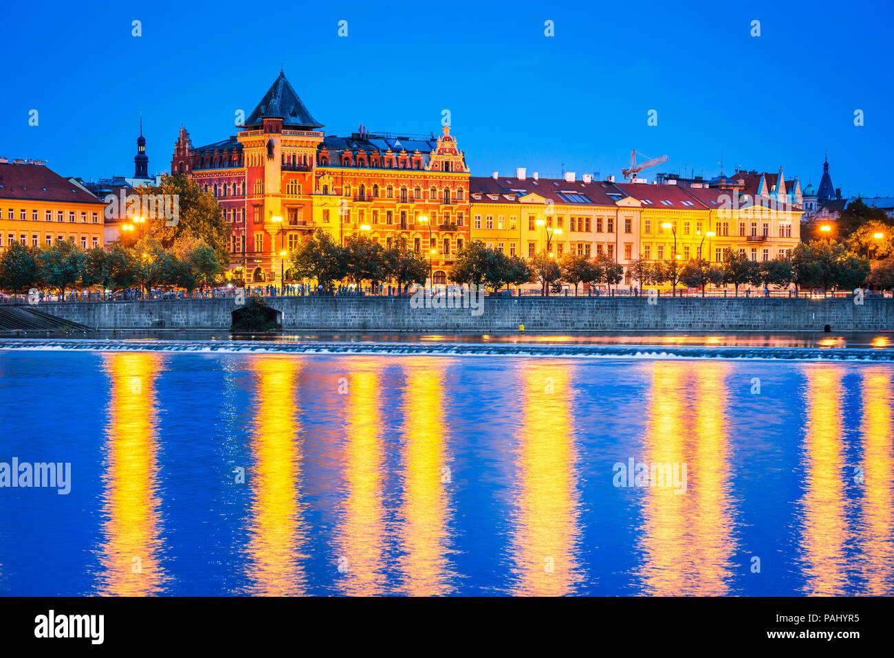 Prague, Czech Republic. Charles Bridge and Stare Mesto, Bohemia landmark in Praha. Stock Photo