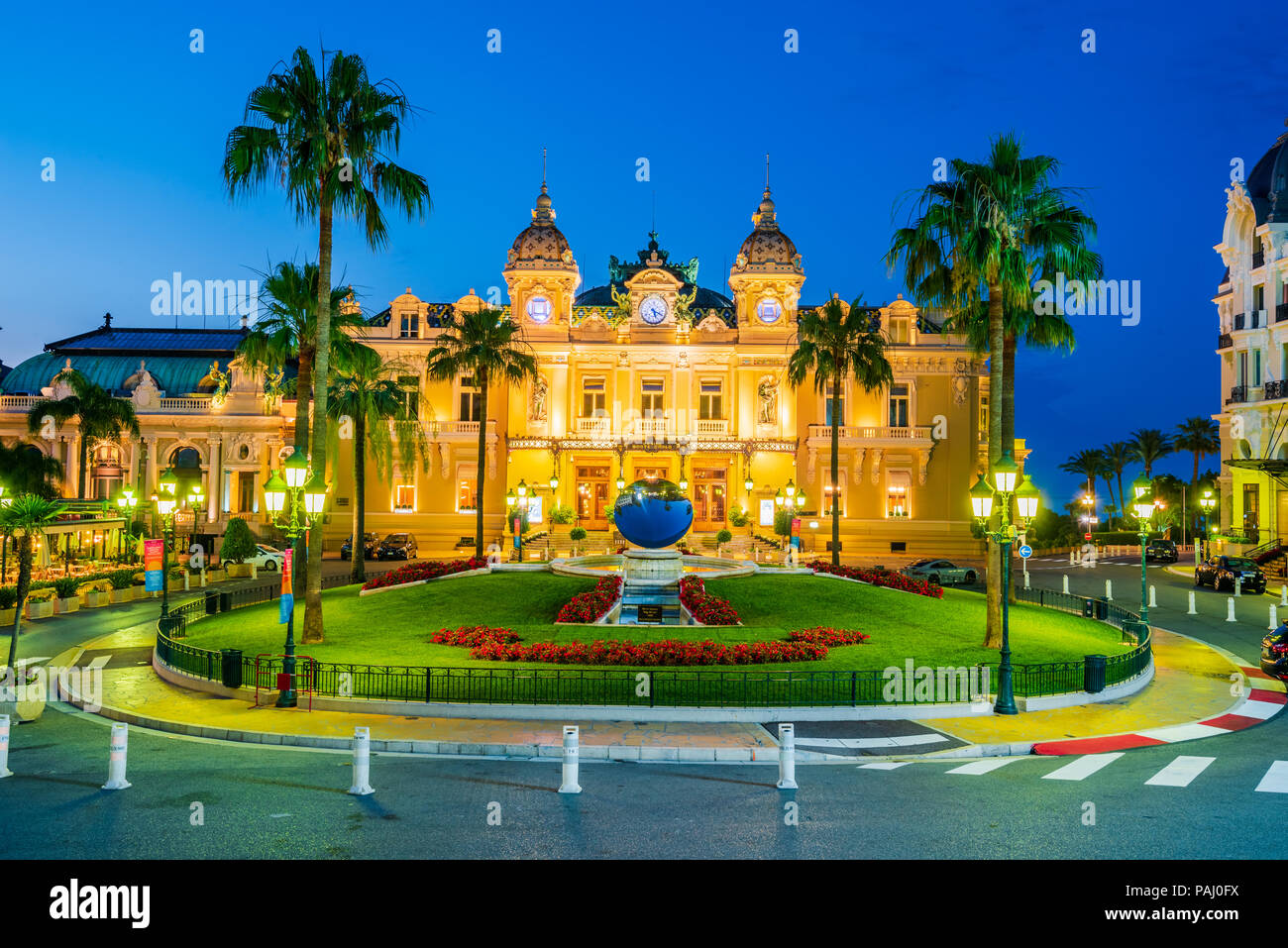 Monte Carlo, Monaco - July 2018 - The Monte Carlo Casino, gambling and entertainment complex in Monte Carlo, Monaco, Cote de Azur, Europe. Stock Photo