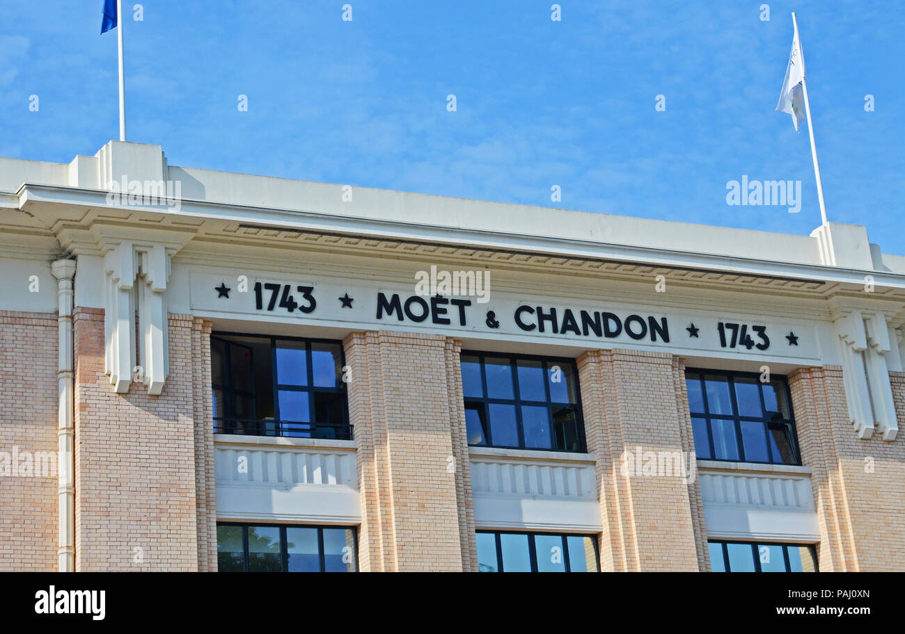 Moet & Chandon company,Champagne avenue,  Epernay, Marne, Champagne-Ardennes, France Stock Photo