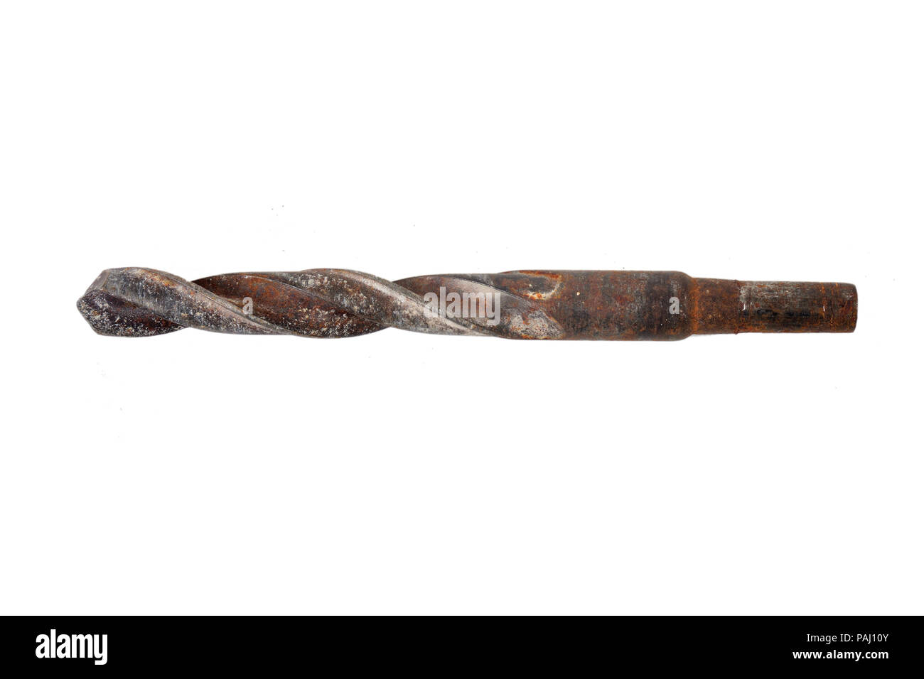 antique drill bit isolated on white Stock Photo
