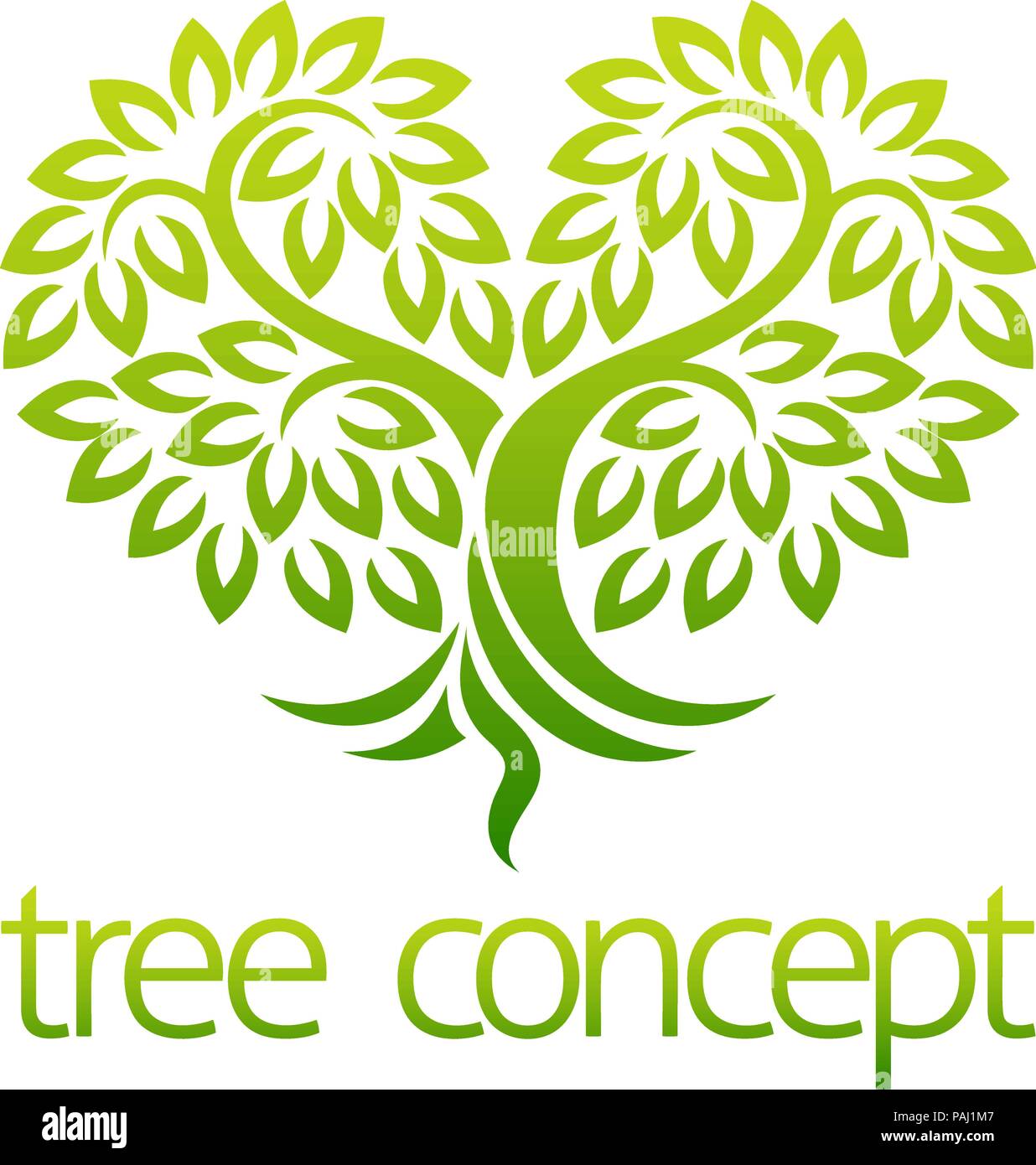 Tree Heart Icon Concept Stock Vector