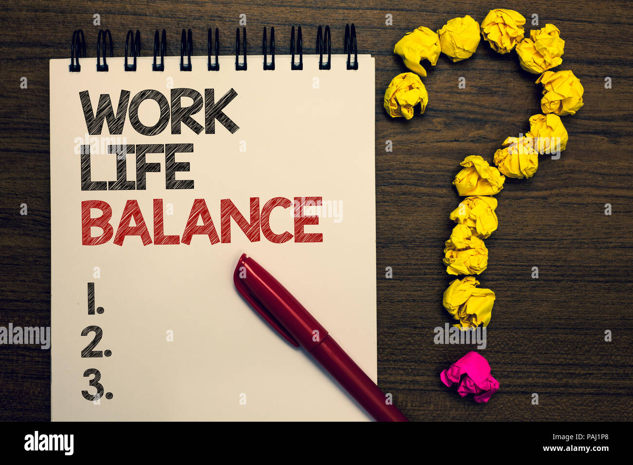 Writing note showing Work Life Balance. Business photo showcasing ...