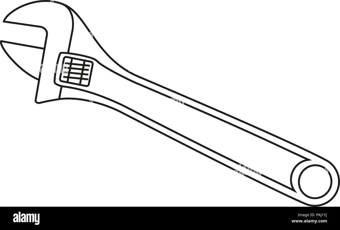 Hand drawn adjustable spanner Royalty Free Vector Image