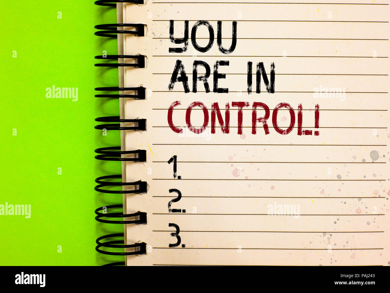 Word writing text You Are In Control. Business concept for ...