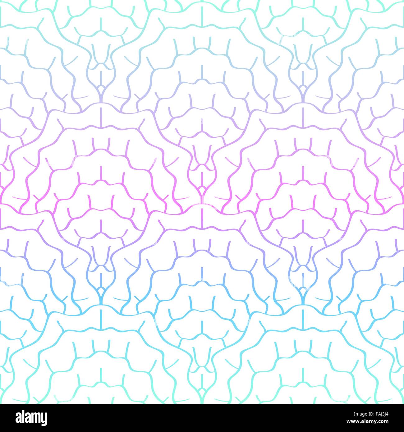 Abstract sketched scales seamless pattern, seashells, mermaid tail, pastel gradient repeating background Stock Vector