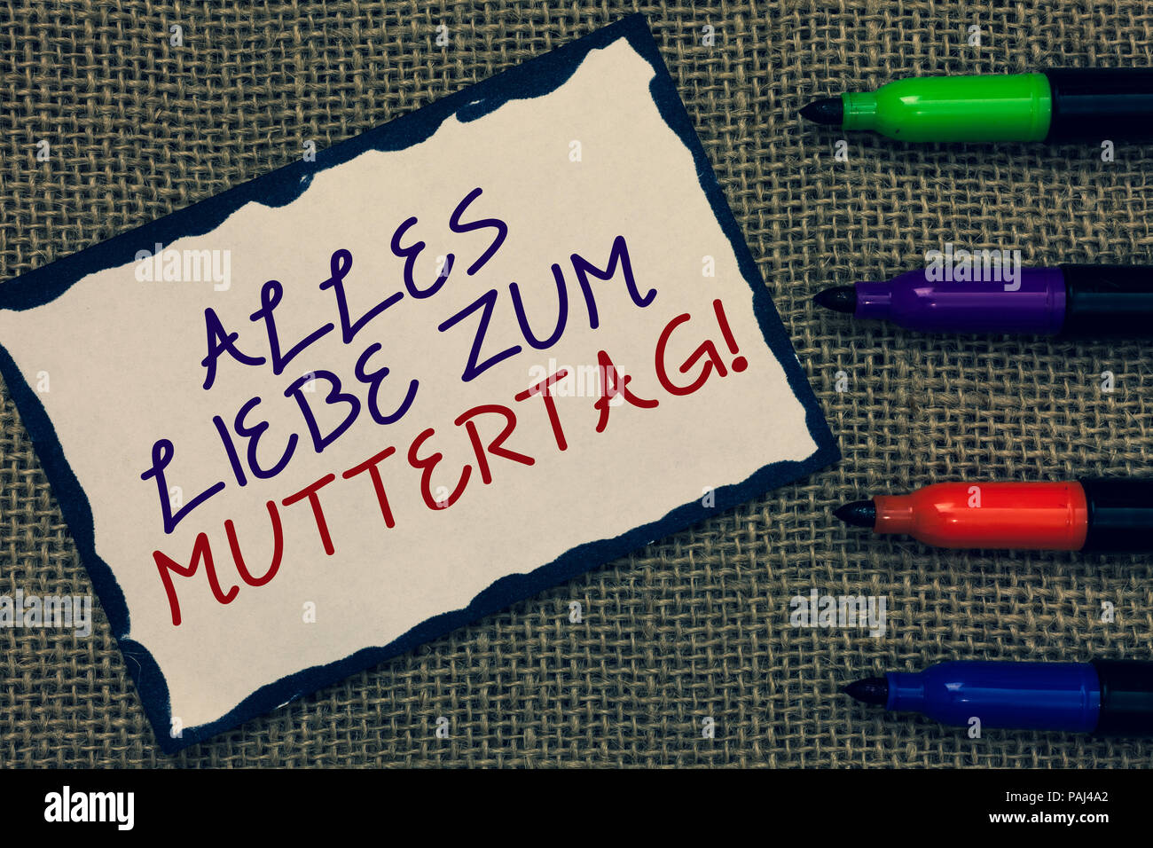 Text sign showing Alles Liebe Zum Muttertag. Conceptual photo Happy ...