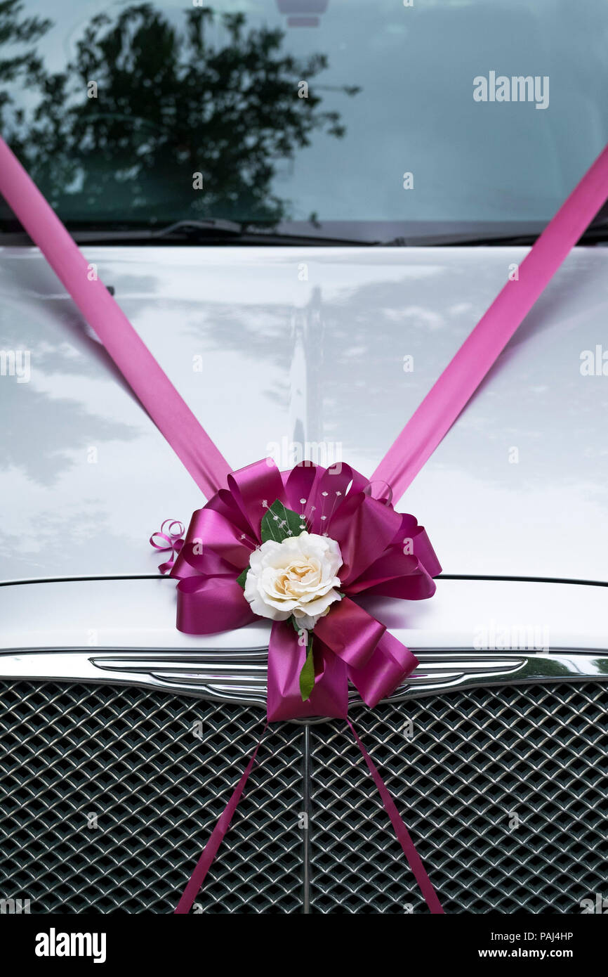 A Chrysler car decorated for a wedding. Stock Photo