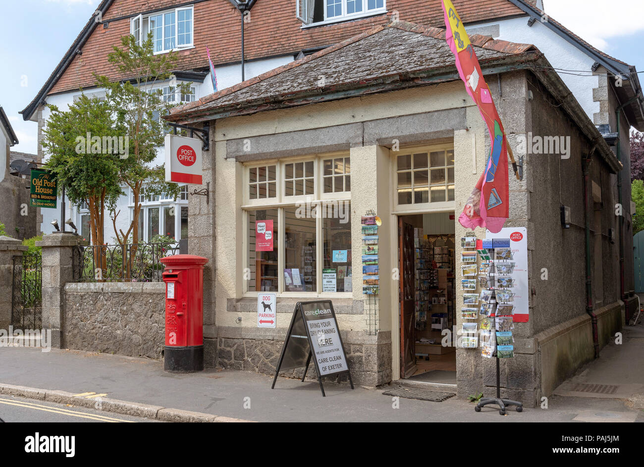 Moretonhampstead small town post office in the Dartmoor National Park, Devon, England, UK. Stock Photo