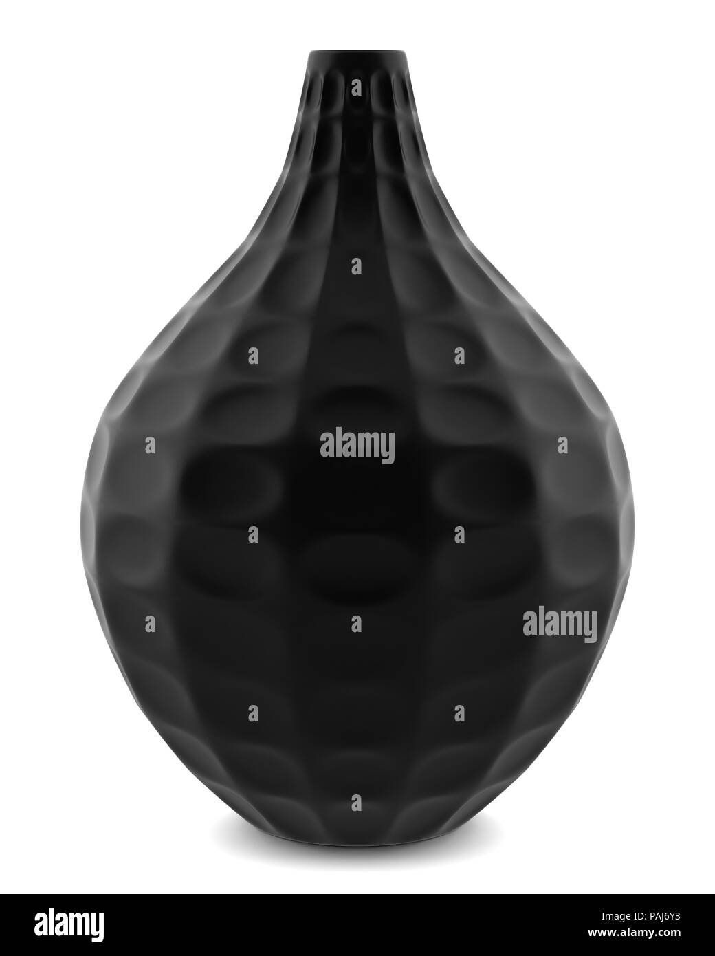 black ceramic vase isolated on white background. 3d illustration Stock ...