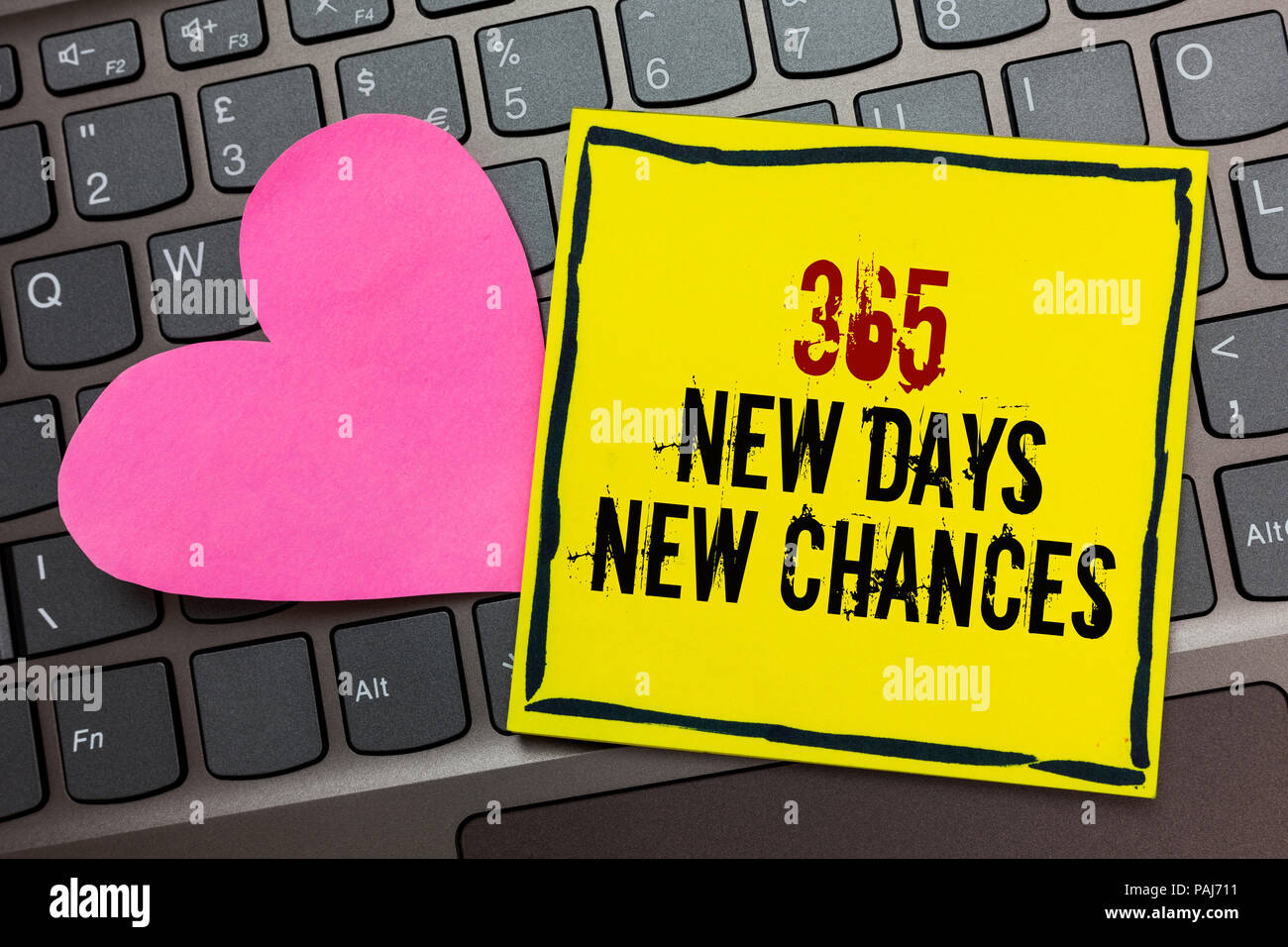 Handwriting text writing 365 New Days New Chances. Concept meaning ...