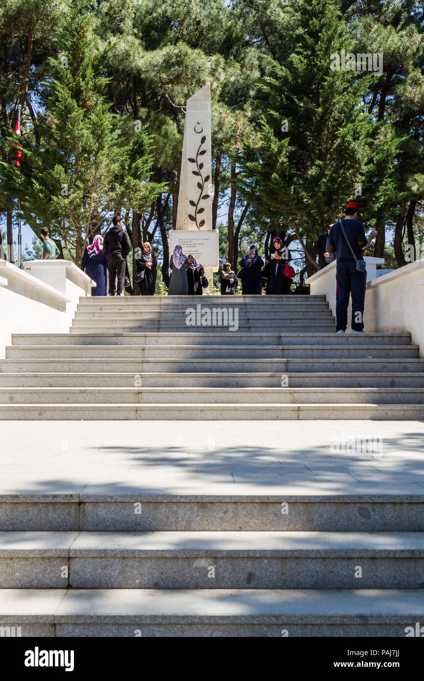 CANAKKALE, TURKEY - MAY 7, 2016: Sargi Yeri Martyrdom Memorial and Cementery Stock Photo