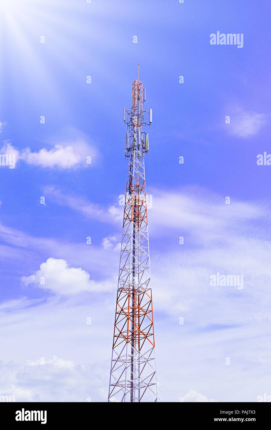 Antennas of cellular systems Stock Photo