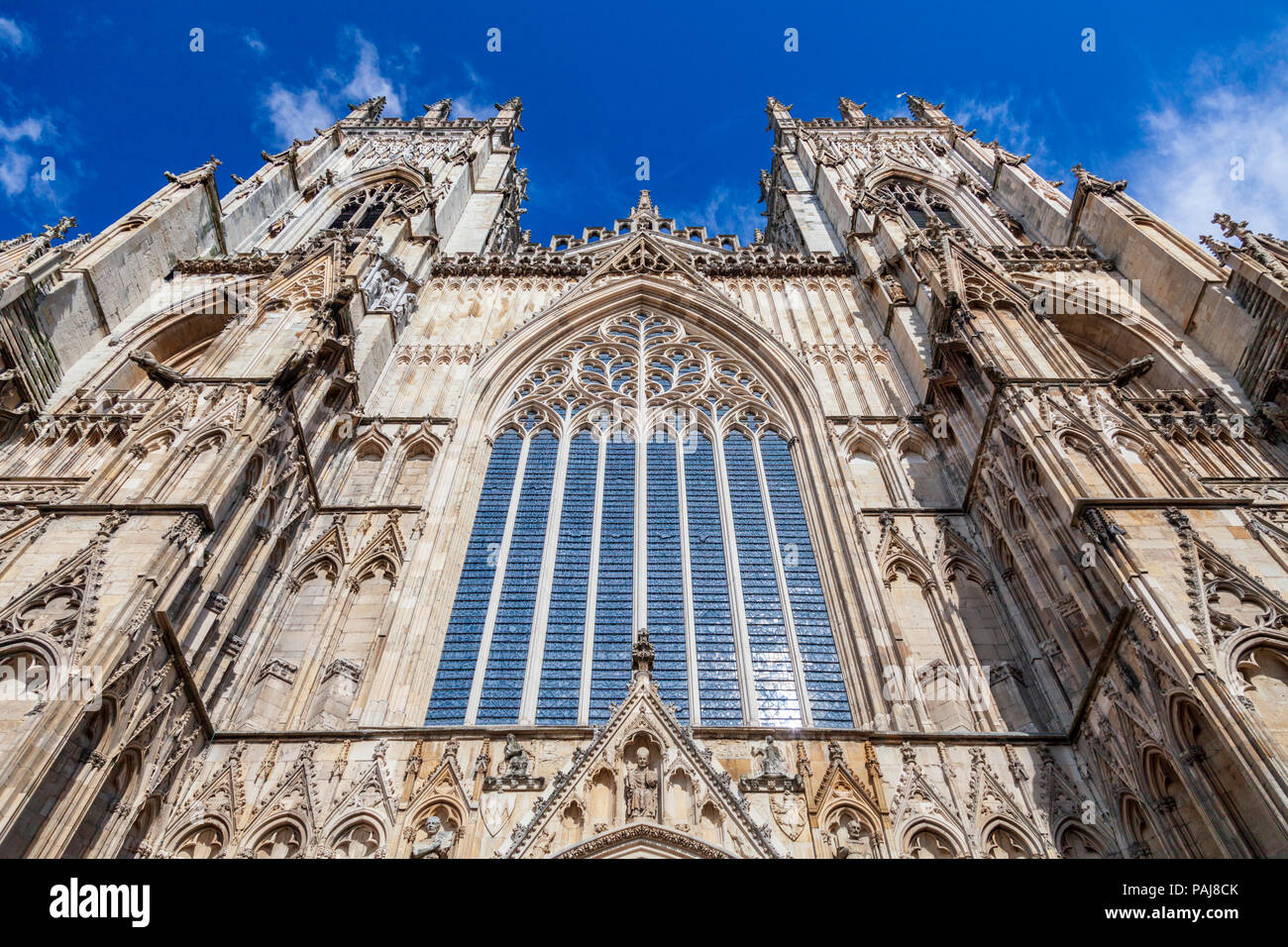 An exterior view of the west façade of York Minster, York, England Stock Photo