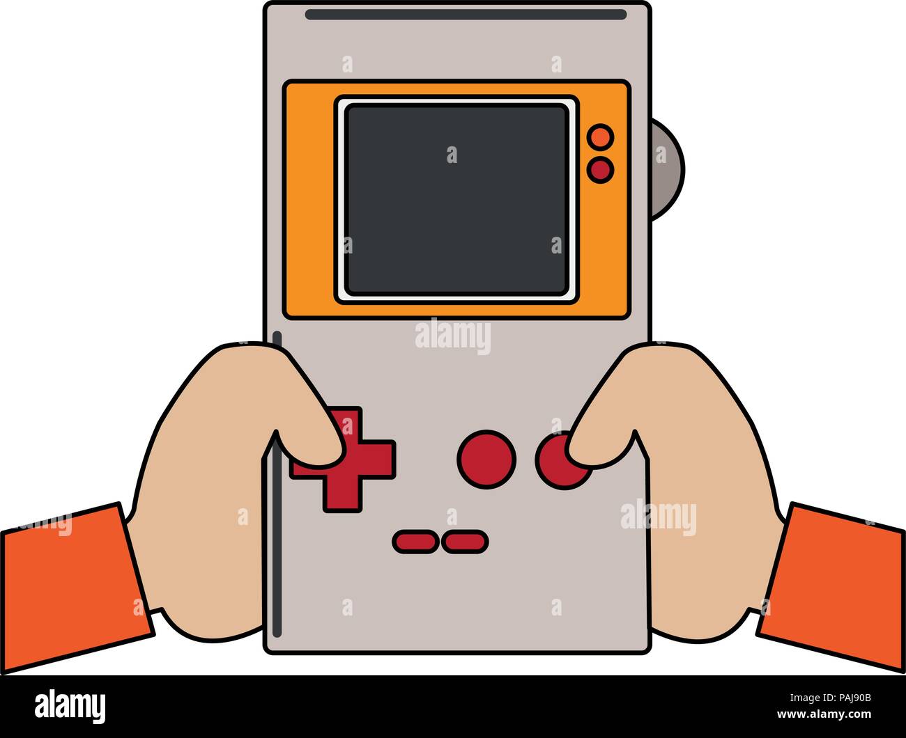 Retro videogame console portable vector illustration graphic design ...