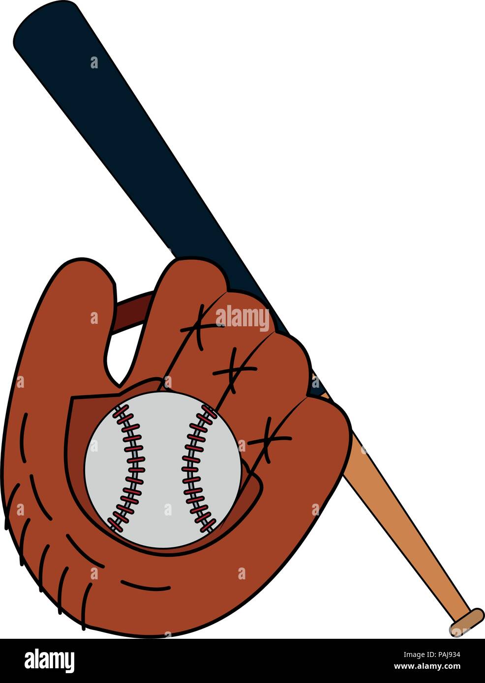 Baseball gloves with ball and bat vector illustration graphic design ...